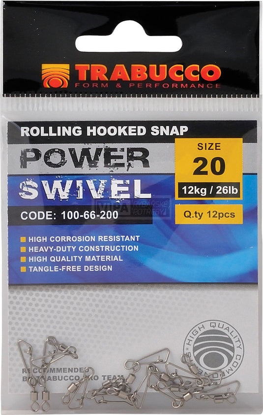 Trabucco karabinka s obratlíkem Rolling Hooked Snap 12ks