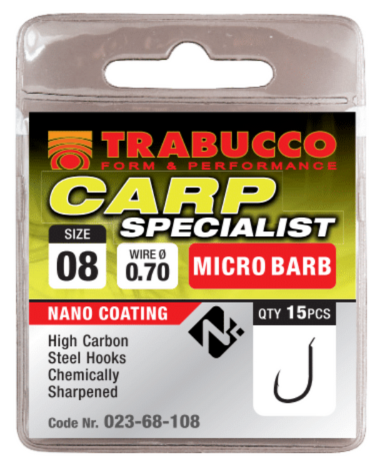 Trabucco háčky Carp Specialist Micro Barb 15ks