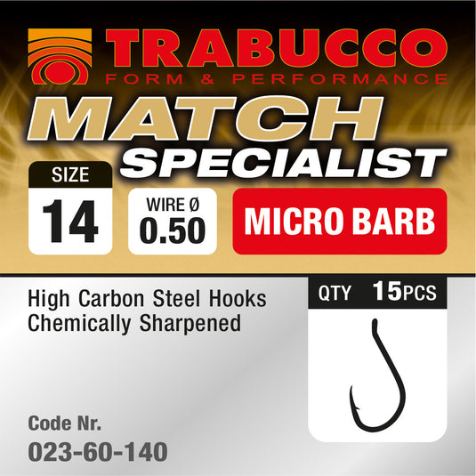 Trabucco háčky Match Specialist 15ks